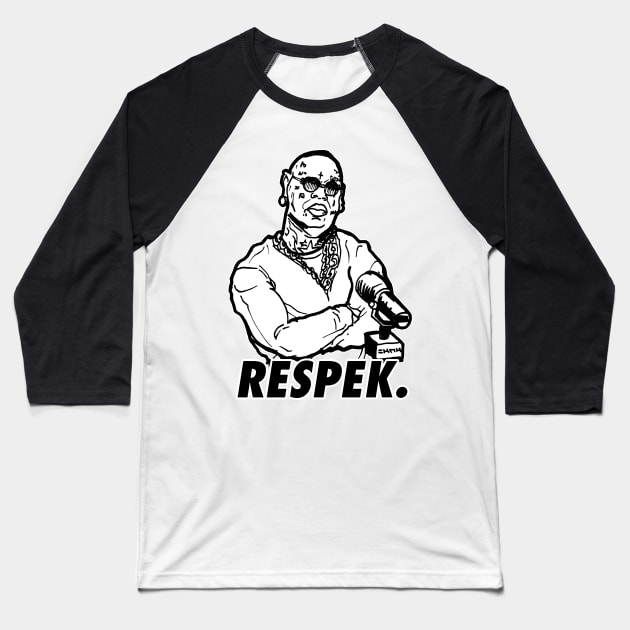 Birdman Respek Baseball T-Shirt by sketchnkustom